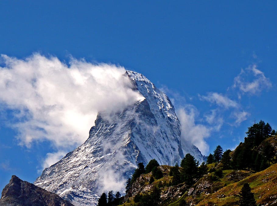 Matterhorn, Alpine, Switzerland, mountain, summit, wilderness, nature, mountain Peak, scenics, landscape