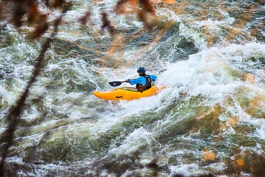 kayak, water, rapids, kayaking, sport, boat, recreation, canoe, summer, activity