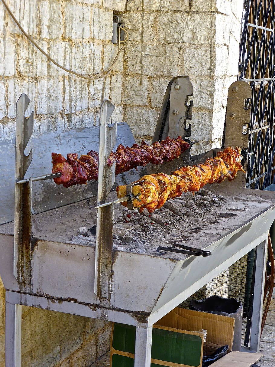 barbecue, rotisserie, roasted, traditional, meat, kebab, poultry, cooking, roast, turkish