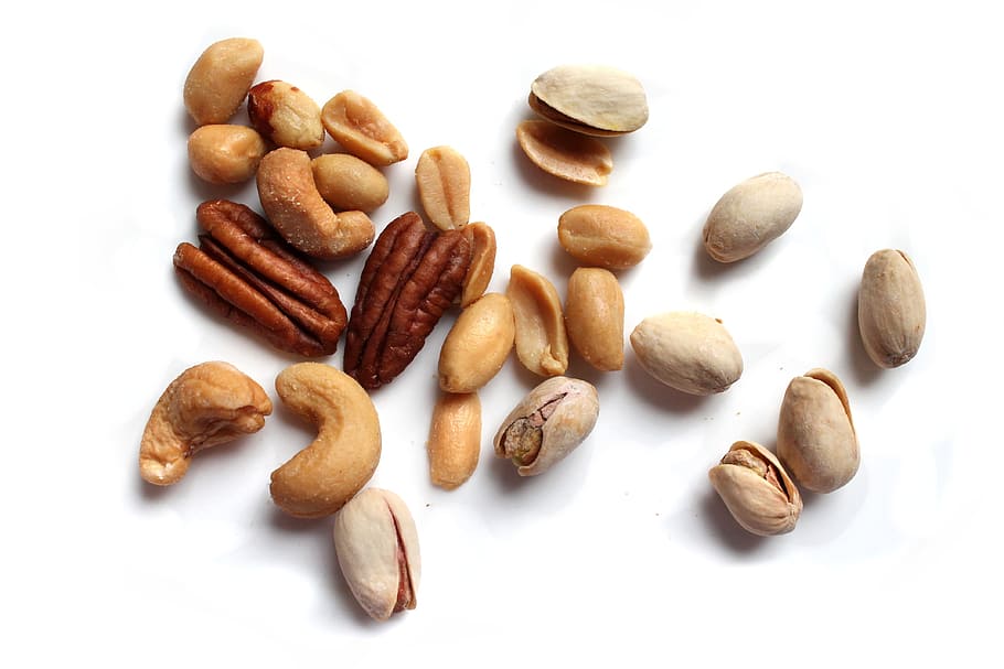 marrón, gris, semillas, blanco, superficie, nuez, semilla, alimentos, nutrición, salud