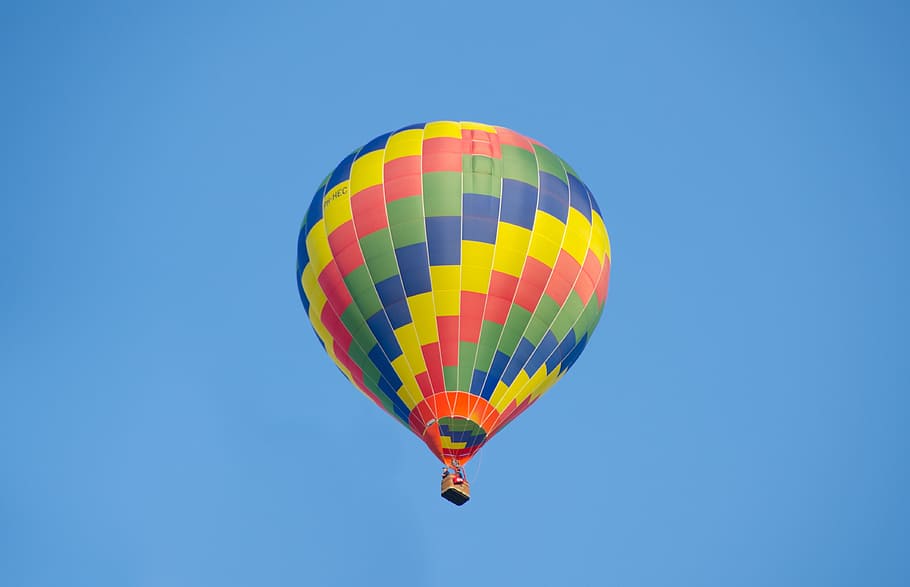 multicolored, hot, air balloon, sky, hot air balloon, colorful, blue sky, cumulus, air, balloon
