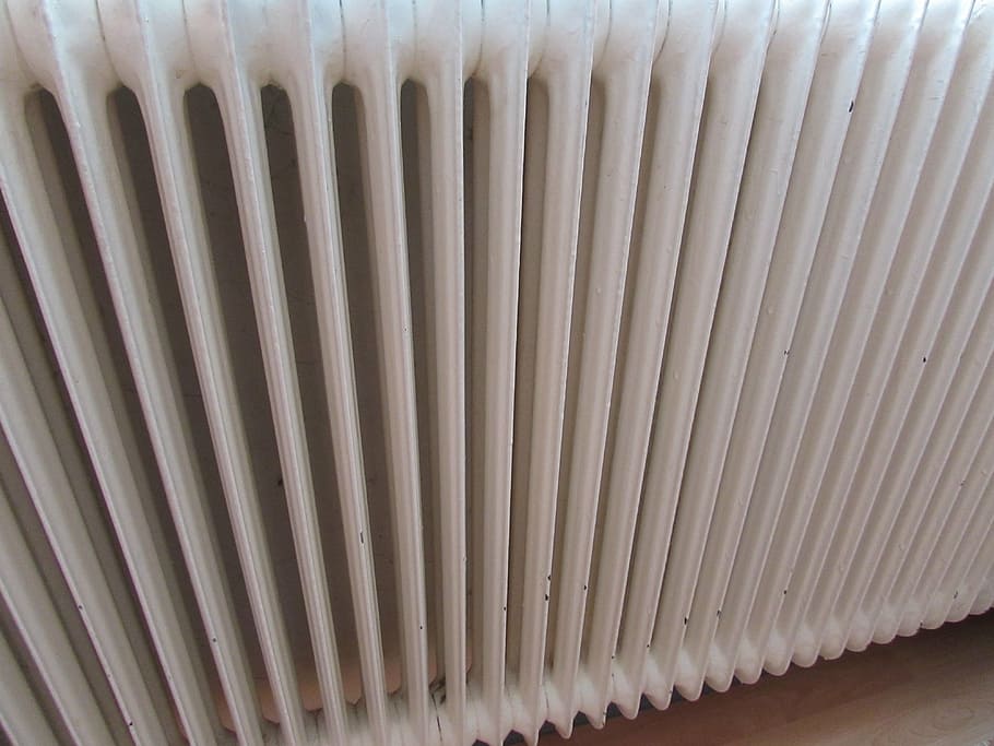 radiator oli putih, pemanas, radiator, panas, tidak ada orang, pola, close-up, di dalam ruangan, panas - suhu, full frame