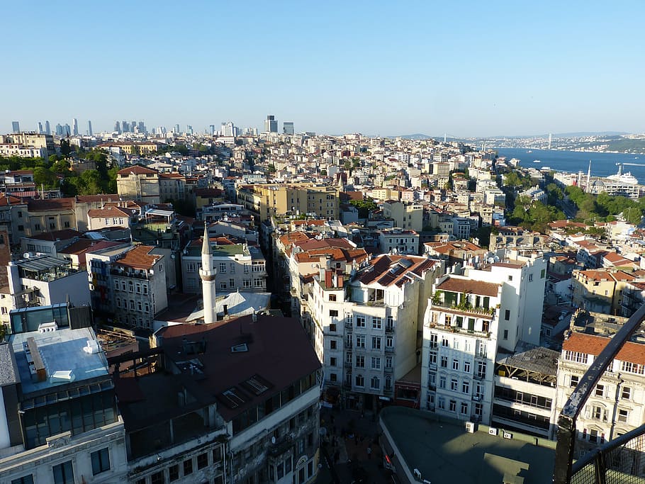 istanbul, turkey, bosphorus, orient, mosque, outlook, view, galata tower, galata, building exterior