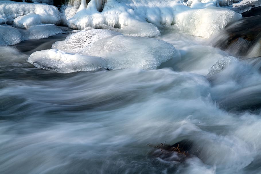 Hielo, Saale, Río congelado, Invierno, hielo en el saale, agua, congelado, solla, frío, témpanos de hielo