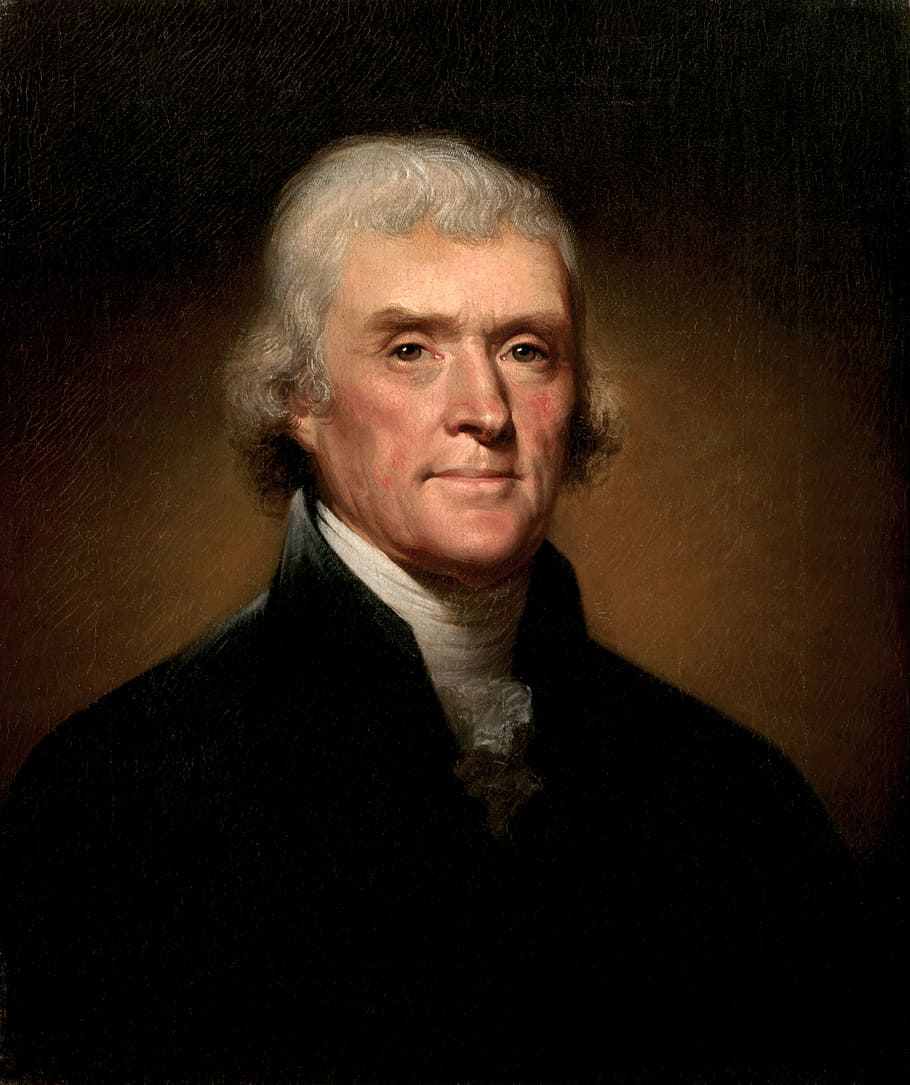 thomas jefferson portrait, Thomas Jefferson, Retrato, pai fundador, foto, presidente, domínio público, estadistas, adulto sênior, pessoas
