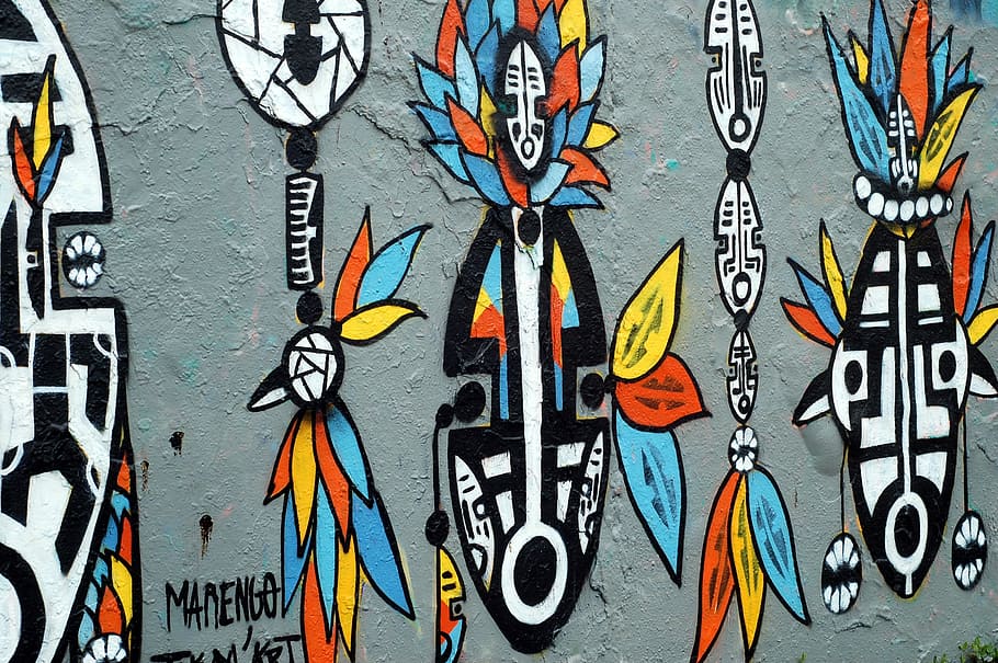 Streetart, Wall, Berlin, Painting, art, composition, graffiti, multi colored, art and craft, street art