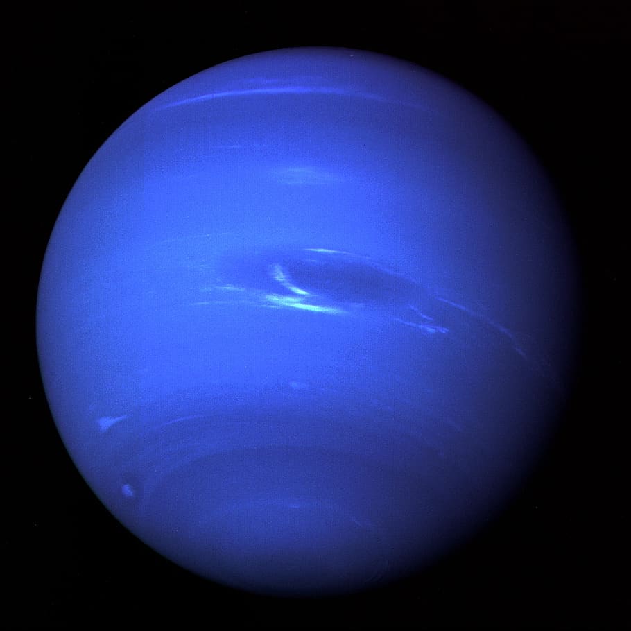 planet jupiter, neptune, planet, solar system, atmosphere, space, universe, nasa, voyager 2, blue