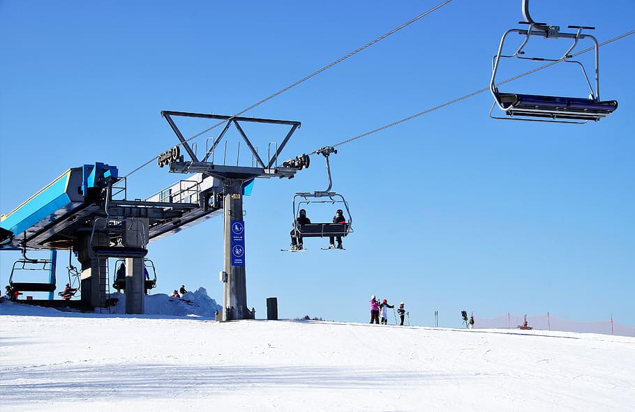 cableway, seater, ski areal, winter sport, snow, the ski slope, skiing area, export, pulling out, the upper station