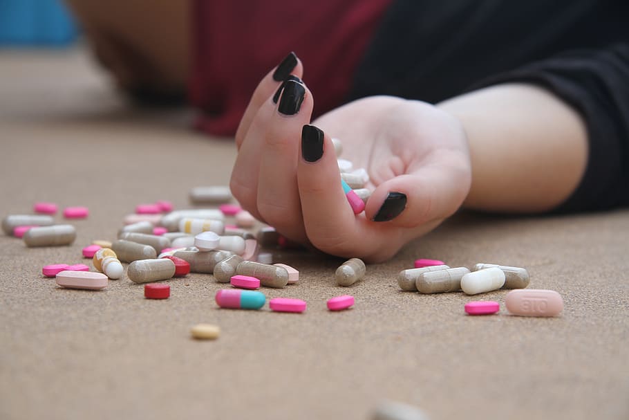 person hand, holding, medication pills, depression, mental health, sadness, mental, health, stress, pain