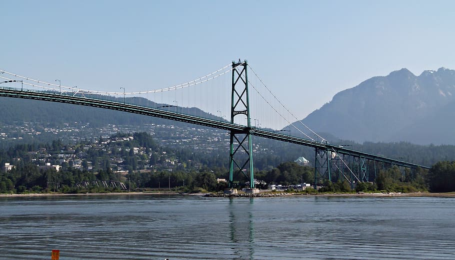 León, Puente, Edificio, Agua, Pacífico, Puente del León, Vancouver, Columbia Británica, Canadá, paisaje