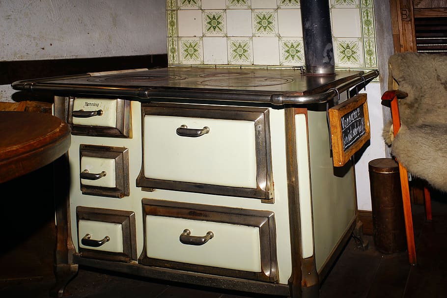 Stove, Fireplace, Old, ostfriesisch, heat, oven, kohleherd, old furnace, background, hot