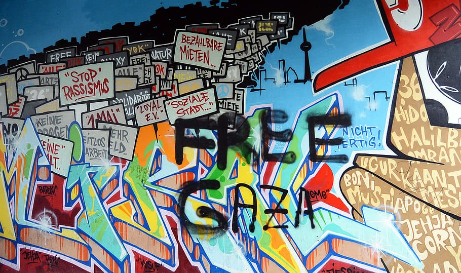 grafiti, seni jalanan, seni kota, mural, seni, semprot, dinding grafiti, fasad, berlin, kreuzberg