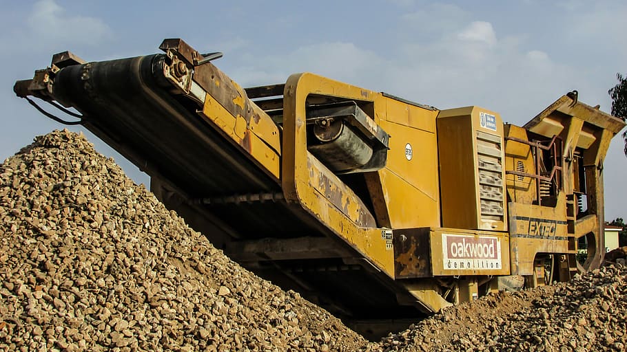 Crusher, Heavy, Machine, Yellow, heavy machine, equipment, construction, industry, construction site, machinery