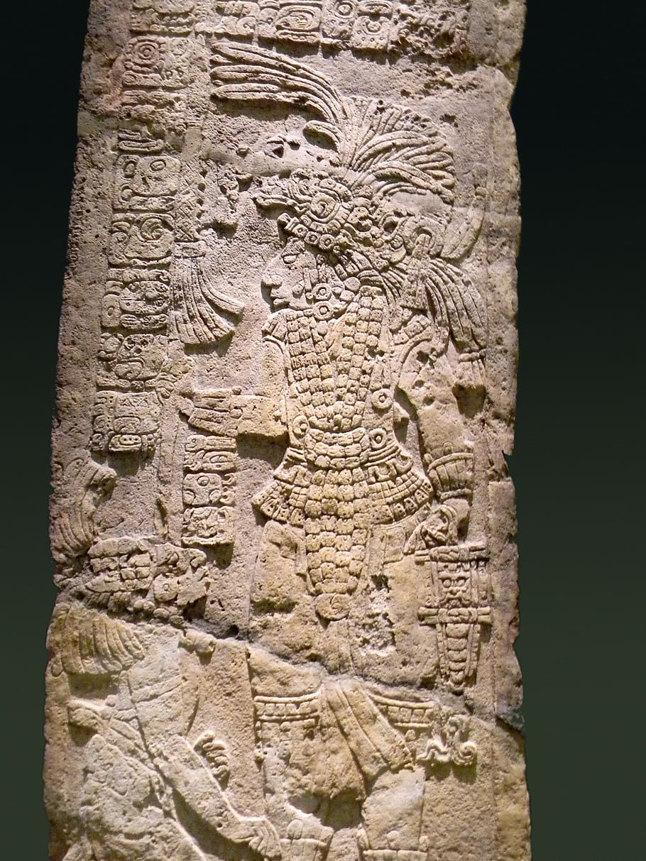 maia, velho, monólito, pré-hispânico, cultura, mexicano, arqueologia, religioso, antigo, civilização
