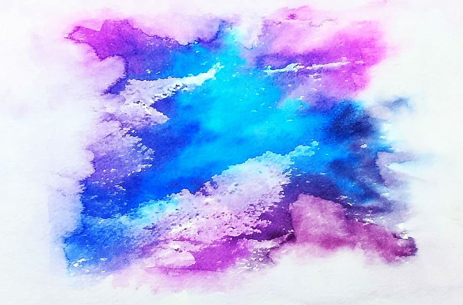 blue, purple, abstract, artwork, geode, galaxy, watercolor, splatter, texture, splash