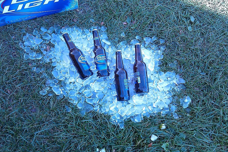 ビール, 氷, 飲み物, さわやか, アルコール, ボトル, 冷たい, エール, 涼しい, 軽食