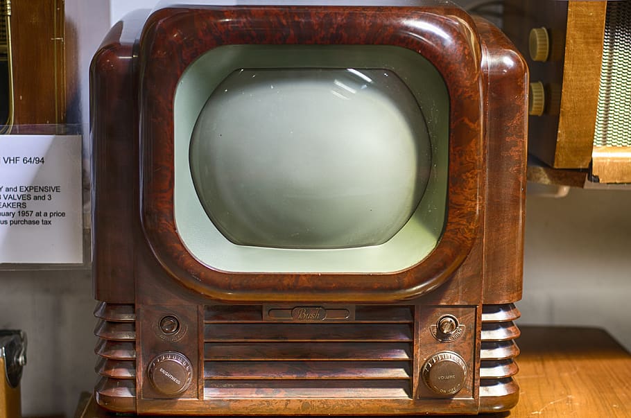 televisión, antiguo, vintage, sintonizador, tecnología, anticuado, nostalgia, estilo retro, interiores, madera - material