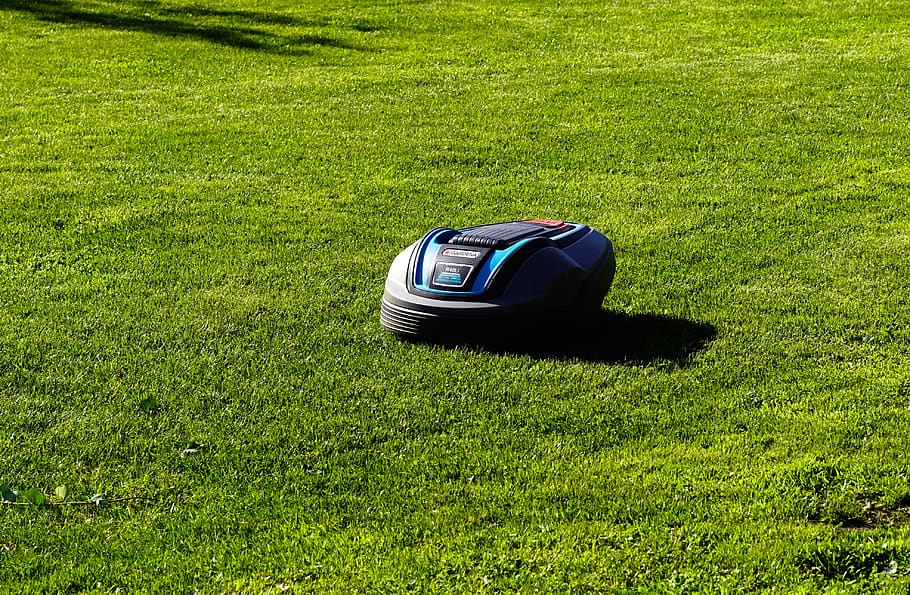 lawn mower, battery mower, lawn mower robot, garden, short, maintained, robot mower, automatically, autonomous, gardening