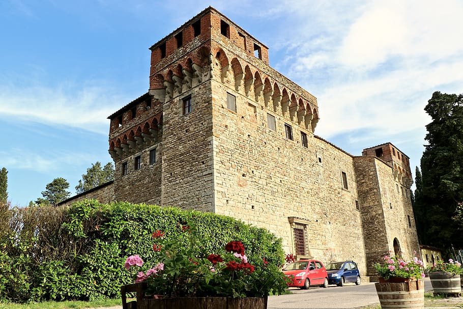 castillo, arquitectura, antigua, italia, fortificación, edad media, toscana, historia, histórico, edificio