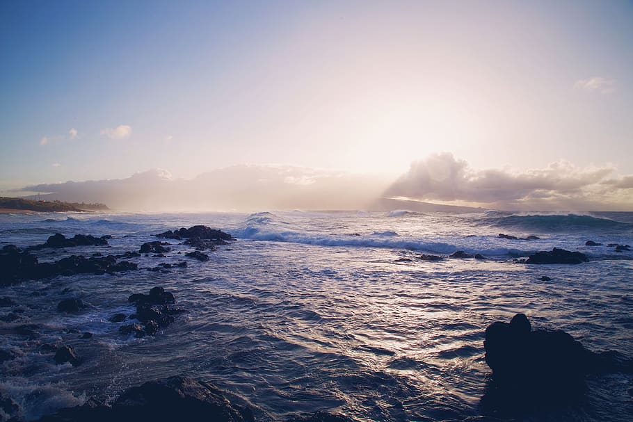 océano, mar, agua, puesta de sol, cielo, rocas, olas, naturaleza, belleza en la naturaleza, paisajes - naturaleza