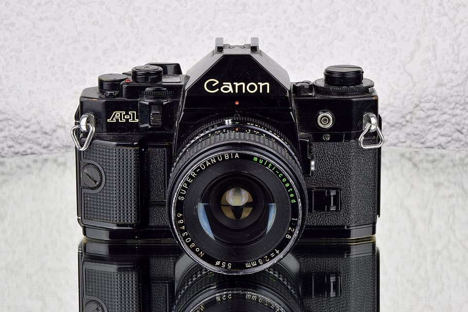 black, canon, a-1, dslr camera, photo camera, canon a1, slr, camera, slr camera, original