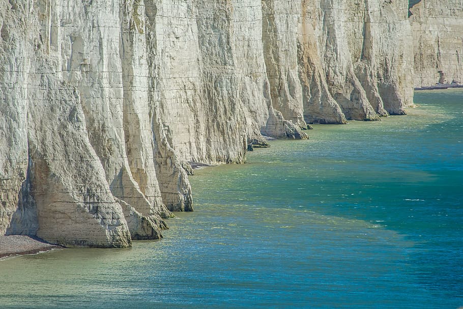 white, cliffs, dover, seven sisters, england, rocks, east sussex, beachy head, nature, sea