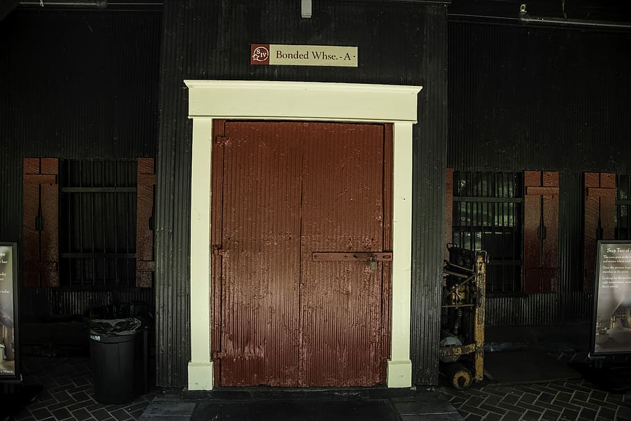 rojo, puerta, fabricante, marca, Marca del fabricante, dominio público, puerta roja, abandonado, sucio, viejo