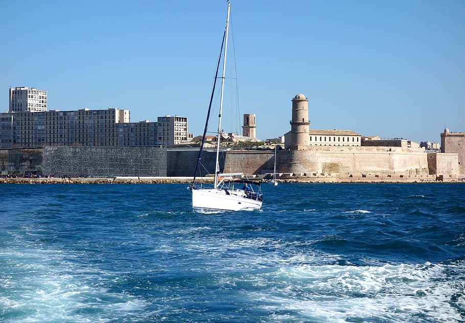 marseille, port, mediterranean, boat, wave, water, building, france, vacations, holidays