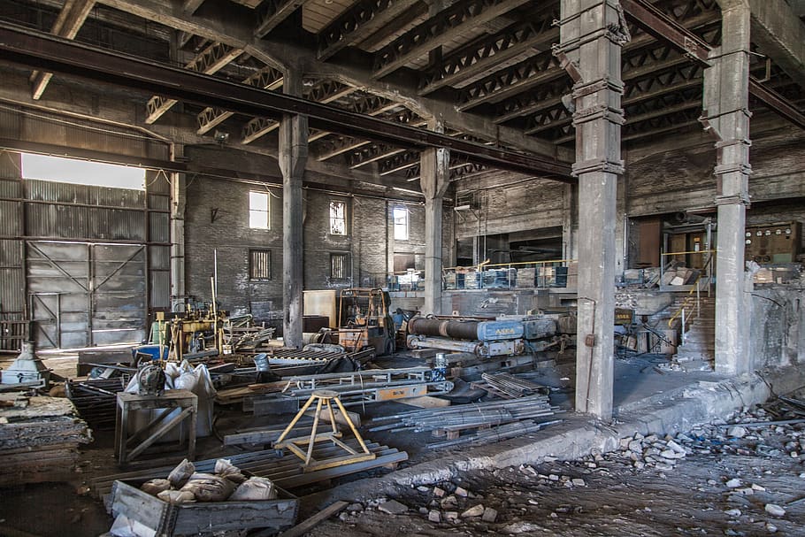 fábrica abandonada, vazio, decadência, ruína, construção, abandonado, quebrado, fábrica, velho, tijolo