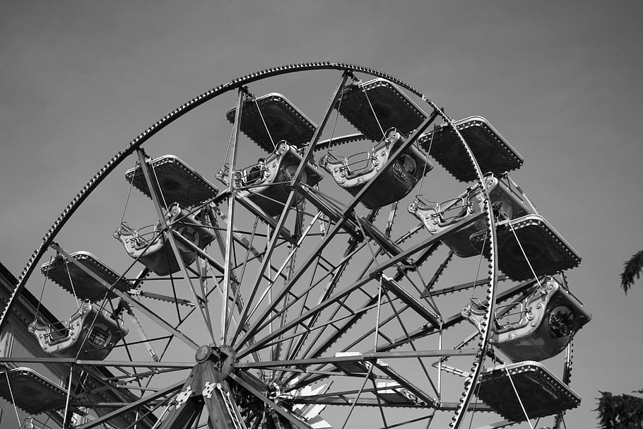 joust, wheel, games, children, fun, amusement park, amusement park ride, arts culture and entertainment, ferris wheel, sky