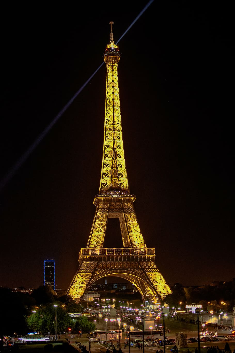 eiffel tower, nightime, paris, places of interest, france, architecture, city, travel destinations, tall - high, built structure