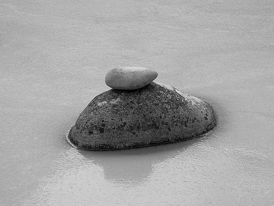 zen, stone, ice, meditation, gartendeko, balance, pebble, relaxation, zen garden, rest