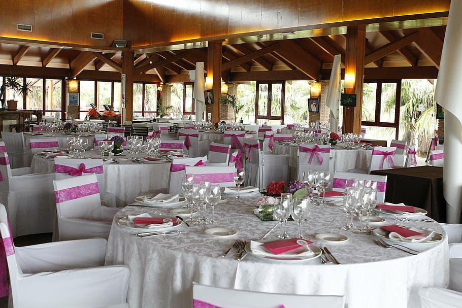 restaurant interior, wedding banquet, restaurant, festival, nuptials, event, wedding, table, indoors, business