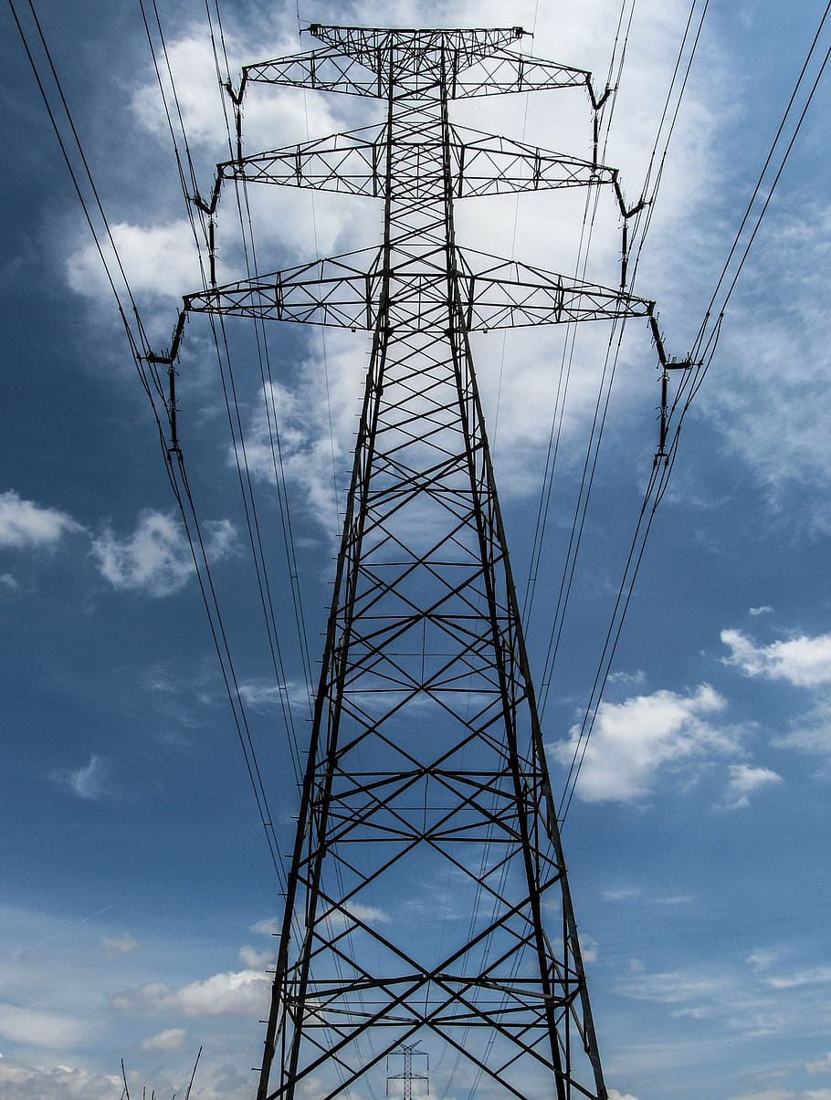 cloud, sky, high voltage lines, cable, electricity, electricity pylon, connection, fuel and power generation, cloud - sky, technology