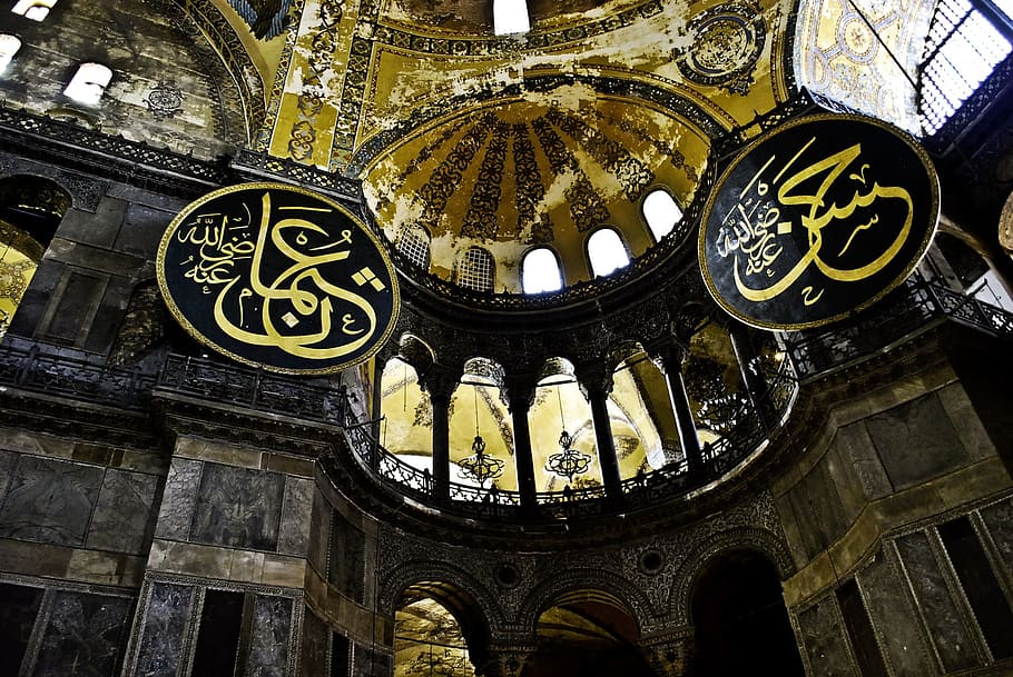brown concrete cathedral, hagia sofia, istanbul, church, sofia, hagia, turkey, architecture, mosque, sophia