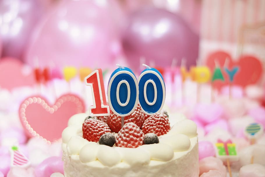 100 strawberry cake, heart-shaped decor, strawberry cake, heart-shaped, decor, dessert, cake, sweet Food, food, celebration