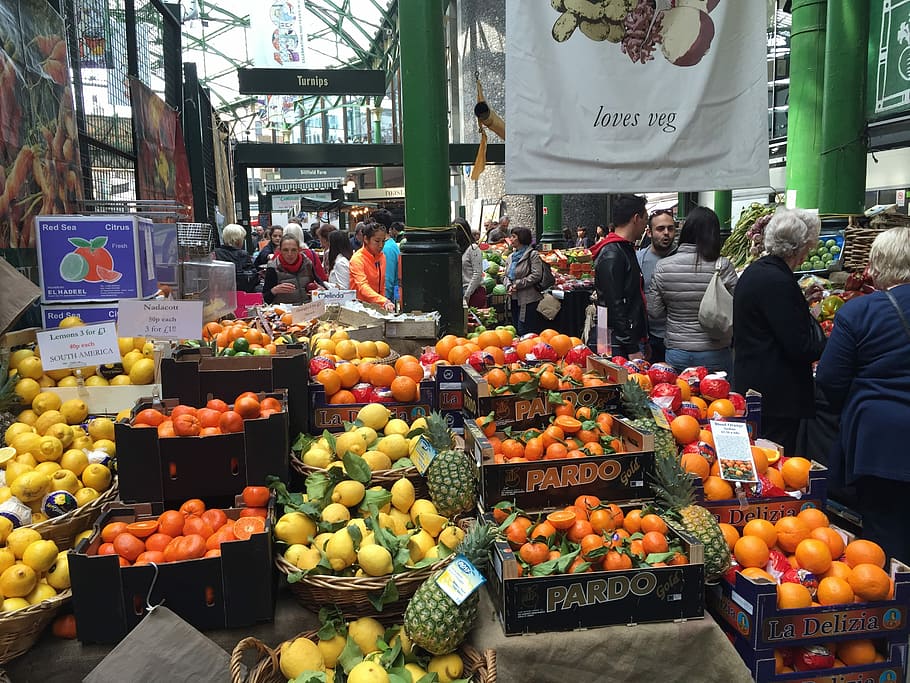 Fruit, Stall, Market, London, fruit stall, borough market, vegetable, market stall, food, freshness