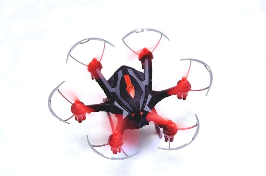 quadrocopter, aircraft, uav, remotely controlled, illuminated, flying object, clouds, spy, sky, hobby