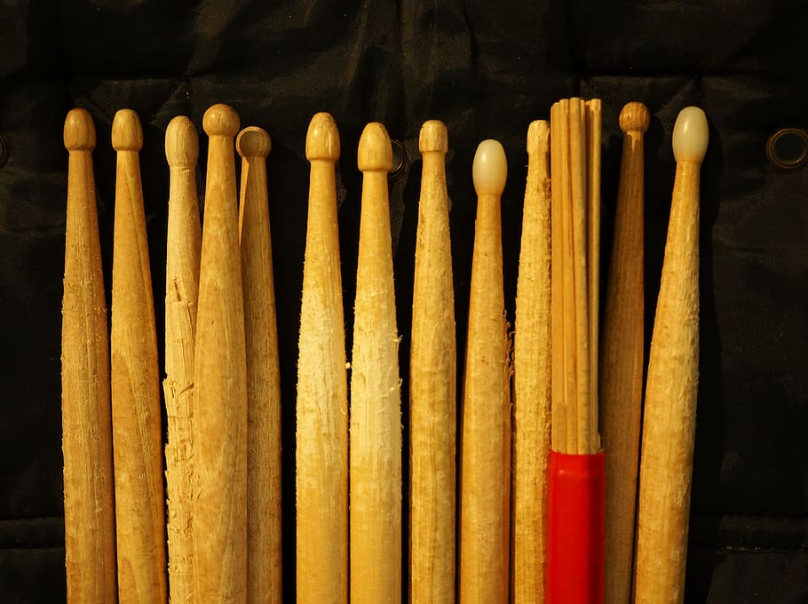 assorted drum sticks, drum, music, drums, musical instrument, instrument, sticks, according to, rock, jazz