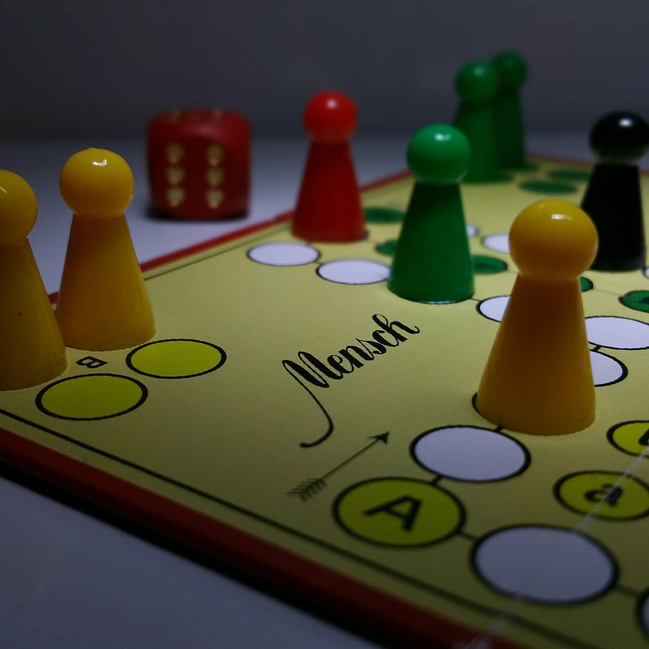 not ludo, gesellschaftsspiel, game characters, games, board game, cube, indoors, multi colored, still life, close-up