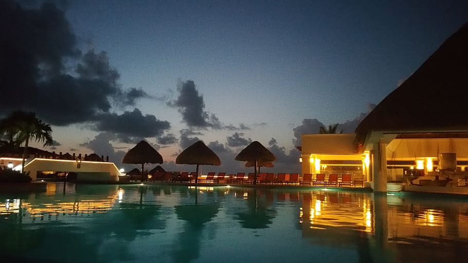 Cancún, piscina, Moon Palace, agua, vacaciones, hotel, clima tropical, bungalow, complejo turístico, naturaleza