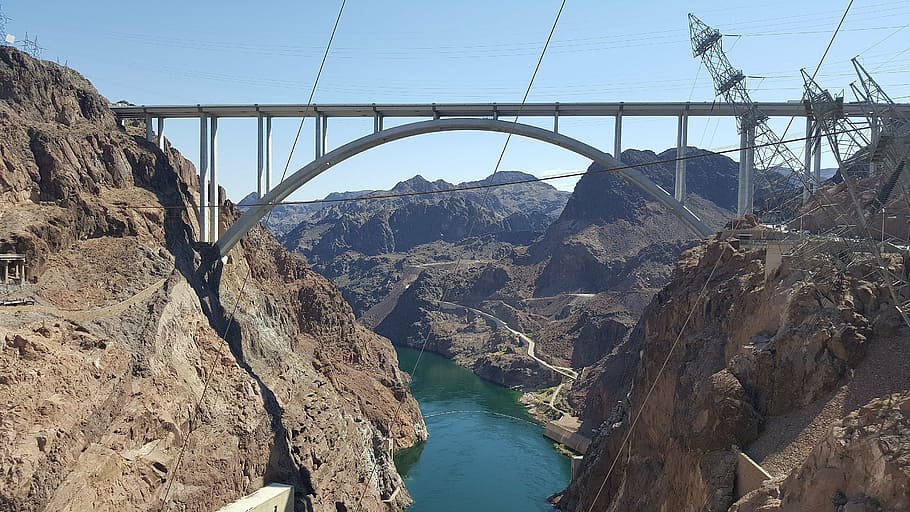 hoover, dam, nevada, usa, electricity, hydroelectric, nature, bridge - Man Made Structure, canyon, colorado River