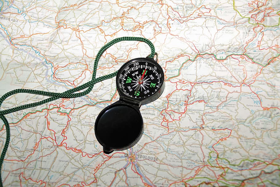 kompas, peta, kartografi, france, arah, bimbingan, eksplorasi, tidak ada orang, perjalanan, peta dunia