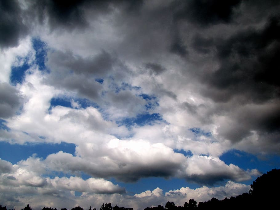 雲, ハリケーンアイザック, 空, 白, 青, 黒, 雲-空, 自然の美しさ, 風景-自然, 雲景