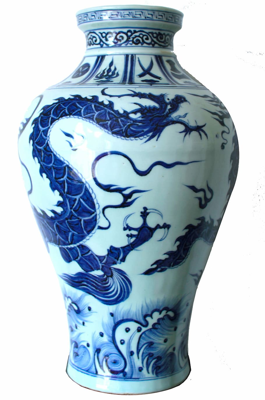 white, blue, floral, graphic, ceramic, Dragon, Vase, Antique, Chinese, Art, chinese
