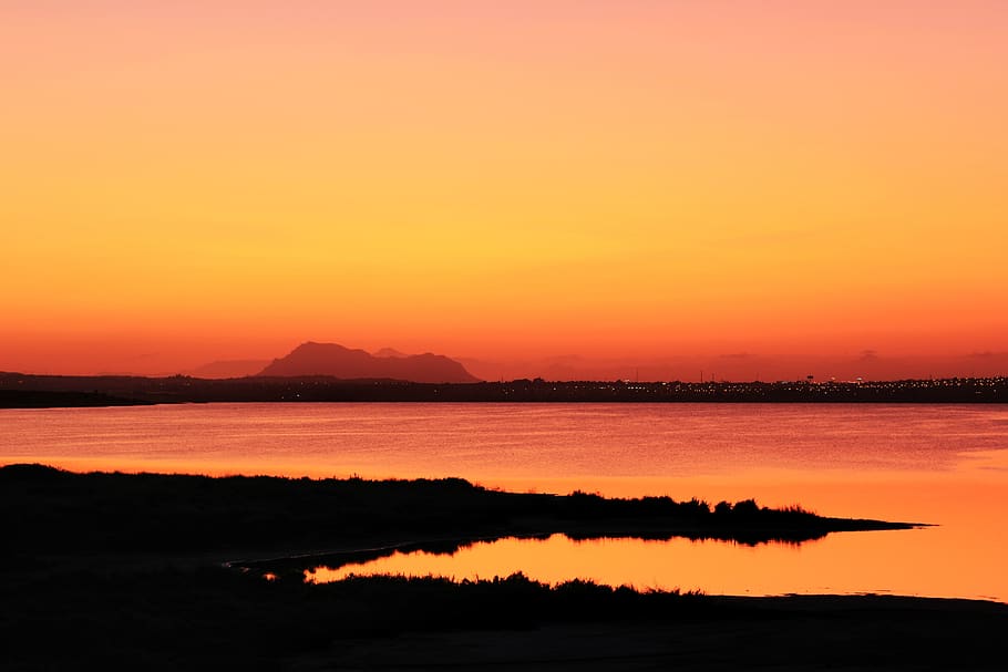 sunset, amazing, laguna de la mata, torrevieja, spain, beautiful, breathtaking, colorful, evening, lonely