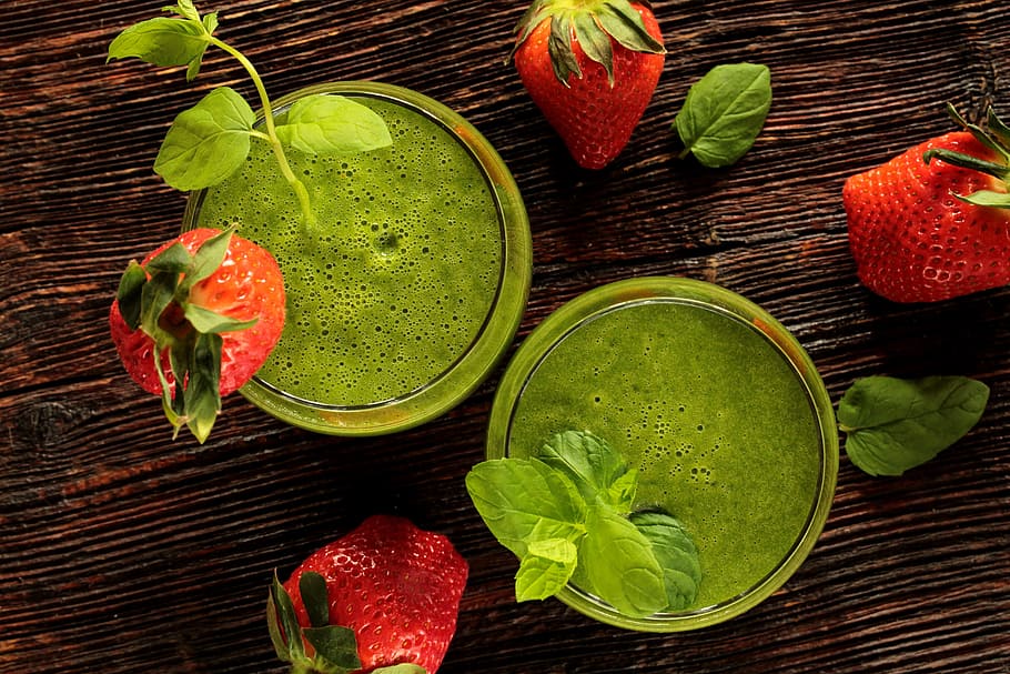 green, smoothie drink, strawberries, Green smoothie, drink, food/Drink, diet, drinks, food, fruit