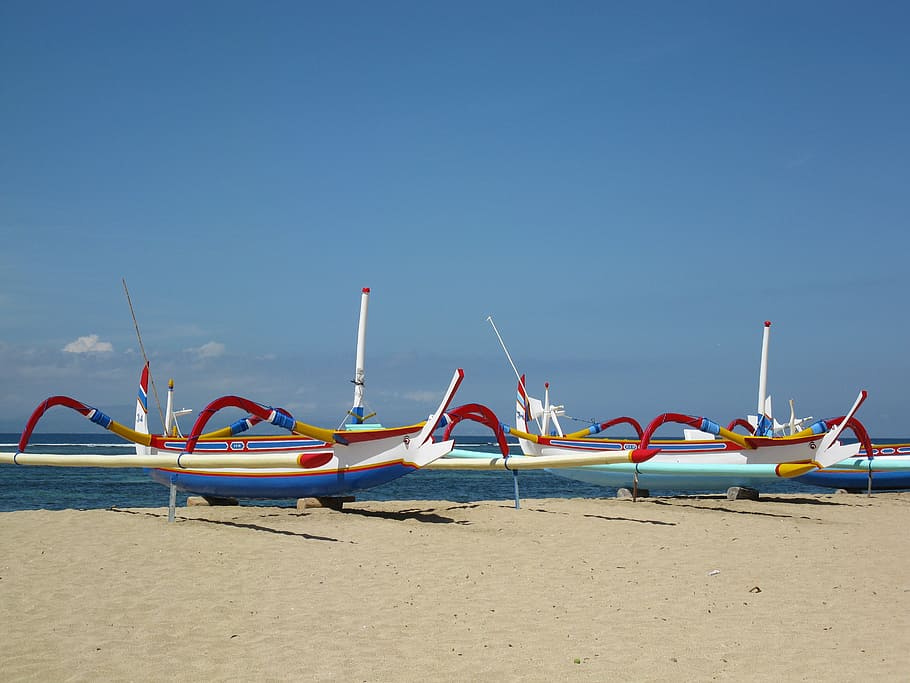 boats on shore, sea, beach, shore, sand, boats, ocean, vacation, coast, tropical