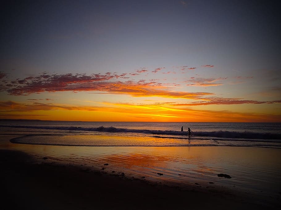 Adelaida, Moana, playa, puesta de sol, playa de moana, puesta de sol de playa, australia, reflexión, pintorescos, mar