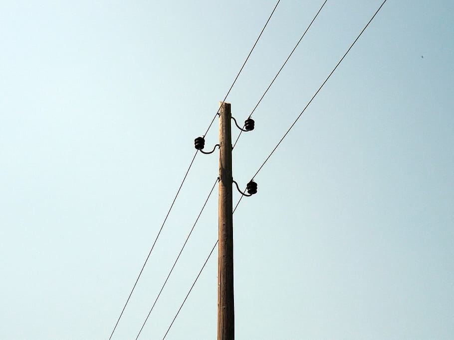 line, power line, power poles, mast, phone, analog communication, communication, connection, signal transmission, telephone line
